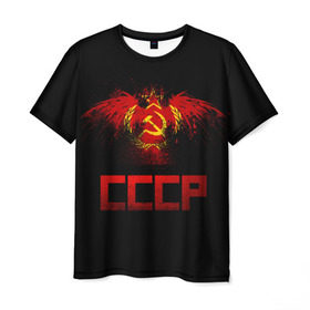 Мужская футболка 3D с принтом СССР орел в Екатеринбурге, 100% полиэфир | прямой крой, круглый вырез горловины, длина до линии бедер | ussr | герб | коммунизм | молот и звезда | патриот | прикольная | серп | советский союз | социализм | ссср | страна советов | флаг