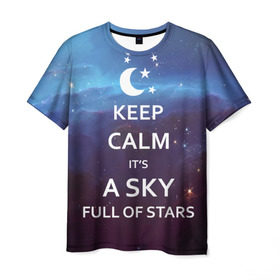 Мужская футболка 3D с принтом A sky full of stars в Екатеринбурге, 100% полиэфир | прямой крой, круглый вырез горловины, длина до линии бедер | 
