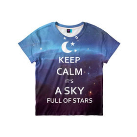 Детская футболка 3D с принтом A sky full of stars в Екатеринбурге, 100% гипоаллергенный полиэфир | прямой крой, круглый вырез горловины, длина до линии бедер, чуть спущенное плечо, ткань немного тянется | 