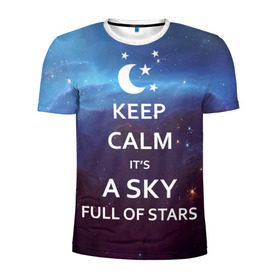 Мужская футболка 3D спортивная с принтом A sky full of stars в Екатеринбурге, 100% полиэстер с улучшенными характеристиками | приталенный силуэт, круглая горловина, широкие плечи, сужается к линии бедра | 