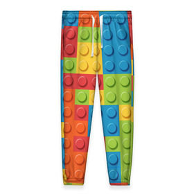 Женские брюки 3D с принтом Лего в Екатеринбурге, полиэстер 100% | прямой крой, два кармана без застежек по бокам, с мягкой трикотажной резинкой на поясе и по низу штанин. В поясе для дополнительного комфорта — широкие завязки | lego | tetris | детальки | лего | разноцветные