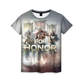 Женская футболка 3D с принтом For honor 4 в Екатеринбурге, 100% полиэфир ( синтетическое хлопкоподобное полотно) | прямой крой, круглый вырез горловины, длина до линии бедер | for honor | honor | samurai | templar | viking | vikings | викинг | крестоносец | самурай | тамплиер