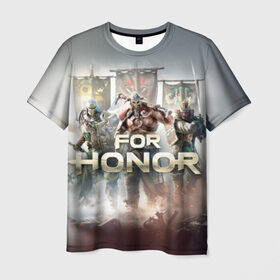 Мужская футболка 3D с принтом For honor 4 в Екатеринбурге, 100% полиэфир | прямой крой, круглый вырез горловины, длина до линии бедер | for honor | honor | samurai | templar | viking | vikings | викинг | крестоносец | самурай | тамплиер