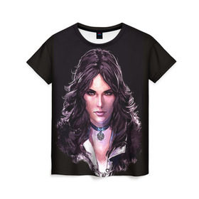 Женская футболка 3D с принтом Йенифер 1 в Екатеринбурге, 100% полиэфир ( синтетическое хлопкоподобное полотно) | прямой крой, круглый вырез горловины, длина до линии бедер | gwent | witcher | ведьмак | гвинт | геральт | йеннифер