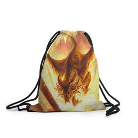 Рюкзак-мешок 3D с принтом Дракон в Екатеринбурге, 100% полиэстер | плотность ткани — 200 г/м2, размер — 35 х 45 см; лямки — толстые шнурки, застежка на шнуровке, без карманов и подкладки | gwent | witcher | ведьмак | гвинт | геральт | дракон
