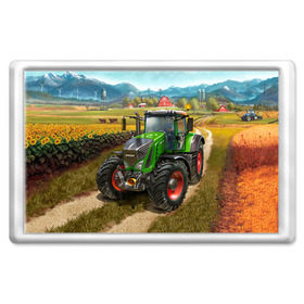 Магнит 45*70 с принтом Farming simulator 2 в Екатеринбурге, Пластик | Размер: 78*52 мм; Размер печати: 70*45 | Тематика изображения на принте: farming | simulator | трактор | фермер