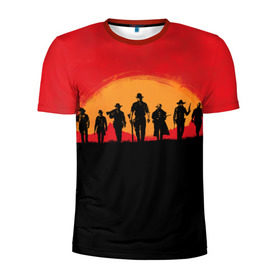 Мужская футболка 3D спортивная с принтом Red Dead Redemption 2 в Екатеринбурге, 100% полиэстер с улучшенными характеристиками | приталенный силуэт, круглая горловина, широкие плечи, сужается к линии бедра | rdr | red dead redemption 2