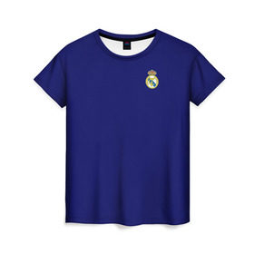 Женская футболка 3D с принтом Реал Мадрид в Екатеринбурге, 100% полиэфир ( синтетическое хлопкоподобное полотно) | прямой крой, круглый вырез горловины, длина до линии бедер | madrid | real | королевский клуб | мадрид | примера | реал | футбол | чемпионат испании