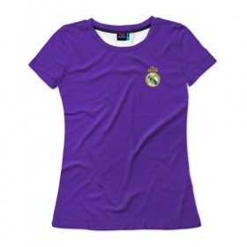 Женская футболка 3D с принтом Реал Мадрид в Екатеринбурге, 100% полиэфир ( синтетическое хлопкоподобное полотно) | прямой крой, круглый вырез горловины, длина до линии бедер | madrid | real | королевский клуб | мадрид | примера | реал | футбол | чемпионат испании