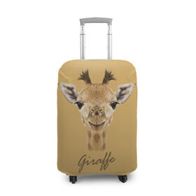 Чехол для чемодана 3D с принтом Жираф в Екатеринбурге, 86% полиэфир, 14% спандекс | двустороннее нанесение принта, прорези для ручек и колес | giraffe | арт | жираф | зоопарк | рафик