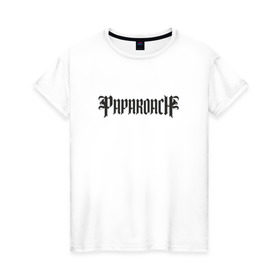 Женская футболка хлопок с принтом Paparoach 1 в Екатеринбурге, 100% хлопок | прямой крой, круглый вырез горловины, длина до линии бедер, слегка спущенное плечо | papa roach | roach | папа роач | папароач | папароч | роач | роч