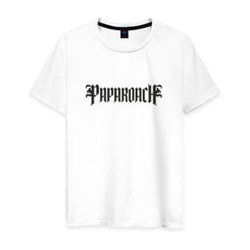 Мужская футболка хлопок с принтом Paparoach 1 в Екатеринбурге, 100% хлопок | прямой крой, круглый вырез горловины, длина до линии бедер, слегка спущенное плечо. | papa roach | roach | папа роач | папароач | папароч | роач | роч
