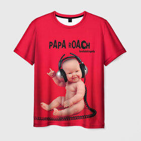 Мужская футболка 3D с принтом Paparoach 7 в Екатеринбурге, 100% полиэфир | прямой крой, круглый вырез горловины, длина до линии бедер | papa roach | roach | папа роач | папароач | папароч | роач | роч