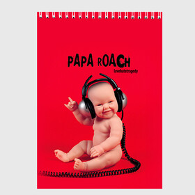 Скетчбук с принтом Paparoach 7 в Екатеринбурге, 100% бумага
 | 48 листов, плотность листов — 100 г/м2, плотность картонной обложки — 250 г/м2. Листы скреплены сверху удобной пружинной спиралью | Тематика изображения на принте: papa roach | roach | папа роач | папароач | папароч | роач | роч