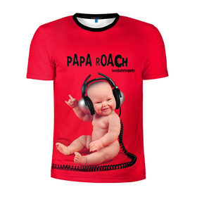 Мужская футболка 3D спортивная с принтом Paparoach 7 в Екатеринбурге, 100% полиэстер с улучшенными характеристиками | приталенный силуэт, круглая горловина, широкие плечи, сужается к линии бедра | papa roach | roach | папа роач | папароач | папароч | роач | роч