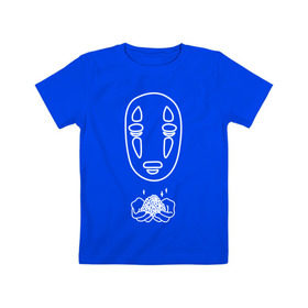 Детская футболка хлопок с принтом безликий в Екатеринбурге, 100% хлопок | круглый вырез горловины, полуприлегающий силуэт, длина до линии бедер | anime | ghost | унесённые призраками