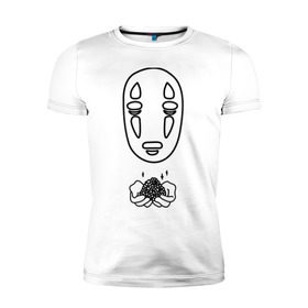 Мужская футболка премиум с принтом безликий в Екатеринбурге, 92% хлопок, 8% лайкра | приталенный силуэт, круглый вырез ворота, длина до линии бедра, короткий рукав | Тематика изображения на принте: anime | ghost | унесённые призраками