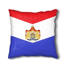 Подушка 3D с принтом Флаг и герб Голландии в Екатеринбурге, наволочка – 100% полиэстер, наполнитель – холлофайбер (легкий наполнитель, не вызывает аллергию). | состоит из подушки и наволочки. Наволочка на молнии, легко снимается для стирки | амстердам | голландия | европа