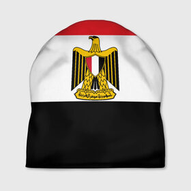 Шапка 3D с принтом Флаг и герб Египта в Екатеринбурге, 100% полиэстер | универсальный размер, печать по всей поверхности изделия | символ страна