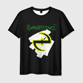 Мужская футболка 3D с принтом Evanescence 1 в Екатеринбурге, 100% полиэфир | прямой крой, круглый вырез горловины, длина до линии бедер | evanescence | fallen | the open door | джен маджура | иванесенс | тим маккорд | трой маклоухорн | уилл хант | эванесенс | эми ли