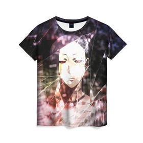 Женская футболка 3D с принтом Tokyo Ghoul в Екатеринбурге, 100% полиэфир ( синтетическое хлопкоподобное полотно) | прямой крой, круглый вырез горловины, длина до линии бедер | tokyo ghoul | typical uta | канеки | конеки | токийский гуль | ута