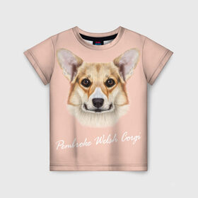 Детская футболка 3D с принтом Корги в Екатеринбурге, 100% гипоаллергенный полиэфир | прямой крой, круглый вырез горловины, длина до линии бедер, чуть спущенное плечо, ткань немного тянется | Тематика изображения на принте: вельш корги | как в рекламе | коржик | пемброк | собака | щенок