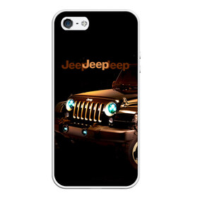 Чехол для iPhone 5/5S матовый с принтом Jeep в Екатеринбурге, Силикон | Область печати: задняя сторона чехла, без боковых панелей | Тематика изображения на принте: brand | car | chrysler | jeep | logo | usa | автомобиль | джип | крайслер | логотип | марка | сша