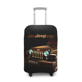 Чехол для чемодана 3D с принтом Jeep в Екатеринбурге, 86% полиэфир, 14% спандекс | двустороннее нанесение принта, прорези для ручек и колес | Тематика изображения на принте: brand | car | chrysler | jeep | logo | usa | автомобиль | джип | крайслер | логотип | марка | сша