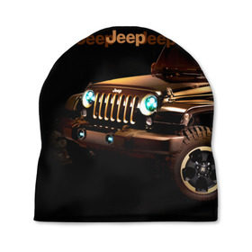 Шапка 3D с принтом Jeep в Екатеринбурге, 100% полиэстер | универсальный размер, печать по всей поверхности изделия | brand | car | chrysler | jeep | logo | usa | автомобиль | джип | крайслер | логотип | марка | сша