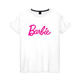 Женская футболка хлопок с принтом Барби 3 в Екатеринбурге, 100% хлопок | прямой крой, круглый вырез горловины, длина до линии бедер, слегка спущенное плечо | Тематика изображения на принте: barbie | барби | девочка | девушка | кукла