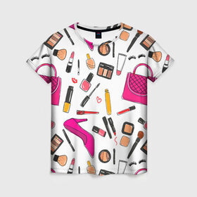 Женская футболка 3D с принтом Барби 9 в Екатеринбурге, 100% полиэфир ( синтетическое хлопкоподобное полотно) | прямой крой, круглый вырез горловины, длина до линии бедер | barbie | барби | девочка | девушка | кукла