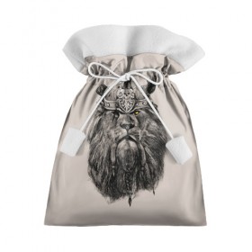 Подарочный 3D мешок с принтом Старый воин в Екатеринбурге, 100% полиэстер | Размер: 29*39 см | Тематика изображения на принте: борода | взгляд | викинг | воин | грива | косы | лев | рога | череп | шлем
