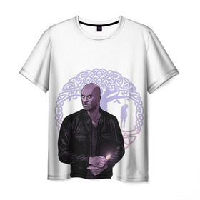 Мужская футболка 3D с принтом Тень в Екатеринбурге, 100% полиэфир | прямой крой, круглый вырез горловины, длина до линии бедер | shadow moon | американские боги | тень лун