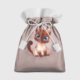 Подарочный 3D мешок с принтом Киска в Екатеринбурге, 100% полиэстер | Размер: 29*39 см | Тематика изображения на принте: взгляд | глаза | киска | кот | котёнок | кошка | лапа | след | хвост