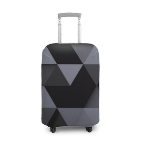 Чехол для чемодана 3D с принтом Геометрия в Екатеринбурге, 86% полиэфир, 14% спандекс | двустороннее нанесение принта, прорези для ручек и колес | 3d | abstract | gray | lowpoly | polygon | triangle | абстракция | геометрия | полигоны | треугольники