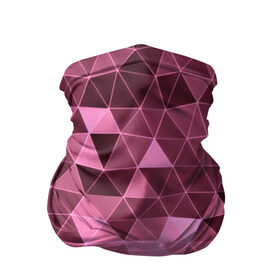Бандана-труба 3D с принтом Розовые треугольники в Екатеринбурге, 100% полиэстер, ткань с особыми свойствами — Activecool | плотность 150‒180 г/м2; хорошо тянется, но сохраняет форму | abstract | gray | lowpoly | polygon | triangle | абстракция | геометрия | полигоны | треугольники