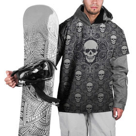 Накидка на куртку 3D с принтом Black Milk - Skulls - Черепа в Екатеринбурге, 100% полиэстер |  | black milk | metall | pattern | rock | skulls | патерн | узор | череп | черепа | черная