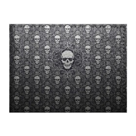 Обложка для студенческого билета с принтом Black Milk - Skulls - Черепа в Екатеринбурге, натуральная кожа | Размер: 11*8 см; Печать на всей внешней стороне | black milk | metall | pattern | rock | skulls | патерн | узор | череп | черепа | черная