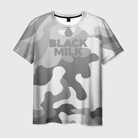 Мужская футболка 3D с принтом Black Milk Серый Камуфляж в Екатеринбурге, 100% полиэфир | прямой крой, круглый вырез горловины, длина до линии бедер | black milk | camo | camouflage | gray | pattern | камо | кмуфляж | серый | узор | черное молоко
