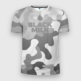 Мужская футболка 3D спортивная с принтом Black Milk Серый Камуфляж в Екатеринбурге, 100% полиэстер с улучшенными характеристиками | приталенный силуэт, круглая горловина, широкие плечи, сужается к линии бедра | black milk | camo | camouflage | gray | pattern | камо | кмуфляж | серый | узор | черное молоко