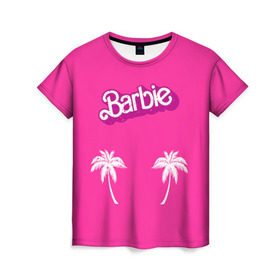 Женская футболка 3D с принтом Barbie пальмы в Екатеринбурге, 100% полиэфир ( синтетическое хлопкоподобное полотно) | прямой крой, круглый вырез горловины, длина до линии бедер | Тематика изображения на принте: badgirl | barbie | beach party | beaches | bride | crew | girl | girlfriends | henparty | pink | power | princess | real girls | superbride | team | девичник | для влюбленных | для подруг | замуж | море | невеста | отдых | пляж | пляжная вечеринка | подру