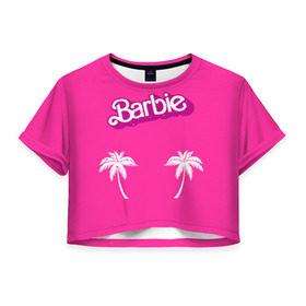 Женская футболка 3D укороченная с принтом Barbie пальмы в Екатеринбурге, 100% полиэстер | круглая горловина, длина футболки до линии талии, рукава с отворотами | badgirl | barbie | beach party | beaches | bride | crew | girl | girlfriends | henparty | pink | power | princess | real girls | superbride | team | девичник | для влюбленных | для подруг | замуж | море | невеста | отдых | пляж | пляжная вечеринка | подру