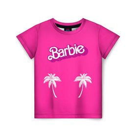 Детская футболка 3D с принтом Barbie пальмы в Екатеринбурге, 100% гипоаллергенный полиэфир | прямой крой, круглый вырез горловины, длина до линии бедер, чуть спущенное плечо, ткань немного тянется | Тематика изображения на принте: badgirl | barbie | beach party | beaches | bride | crew | girl | girlfriends | henparty | pink | power | princess | real girls | superbride | team | девичник | для влюбленных | для подруг | замуж | море | невеста | отдых | пляж | пляжная вечеринка | подру