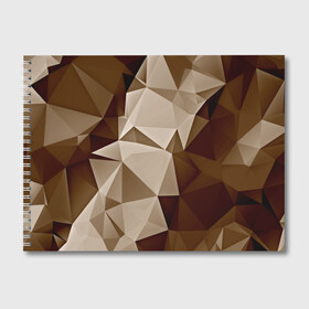 Альбом для рисования с принтом Brown geometry в Екатеринбурге, 100% бумага
 | матовая бумага, плотность 200 мг. | abstraction | геометрия | грани | полигоны | текстура | треугольники