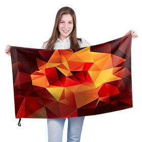 Флаг 3D с принтом Abstraction color в Екатеринбурге, 100% полиэстер | плотность ткани — 95 г/м2, размер — 67 х 109 см. Принт наносится с одной стороны | 3d | abstraction | абстракция | геометрия | грани | изгиб | линии | полигоны | полосы | розовый | сочетания | текстура | треугольники