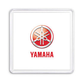 Магнит 55*55 с принтом Yamaha в Екатеринбурге, Пластик | Размер: 65*65 мм; Размер печати: 55*55 мм | brand | car | japanese | logo | motorcycle | sign | yamaha | автомобиль | знак | логотип | марка | мотоцикл | ямаха | японская