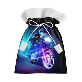 Подарочный 3D мешок с принтом Мотоциклист в Екатеринбурге, 100% полиэстер | Размер: 29*39 см | Тематика изображения на принте: city | light | motocross | motorcycle | motorcyclist | night | silhouette | speed | город | мотокросс | мотоцикл | мотоциклист | ночь | свет | силуэт | скорость