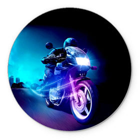 Коврик круглый с принтом Мотоциклист в Екатеринбурге, резина и полиэстер | круглая форма, изображение наносится на всю лицевую часть | city | light | motocross | motorcycle | motorcyclist | night | silhouette | speed | город | мотокросс | мотоцикл | мотоциклист | ночь | свет | силуэт | скорость