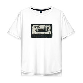 Мужская футболка хлопок Oversize с принтом Аудиокассета в Екатеринбурге, 100% хлопок | свободный крой, круглый ворот, “спинка” длиннее передней части | 