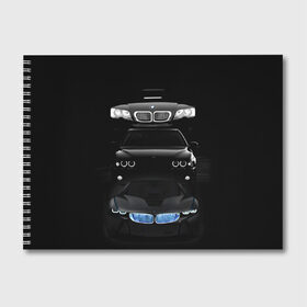 Альбом для рисования с принтом BMW в Екатеринбурге, 100% бумага
 | матовая бумага, плотность 200 мг. | Тематика изображения на принте: bmw | авто | бмв | магина | марка